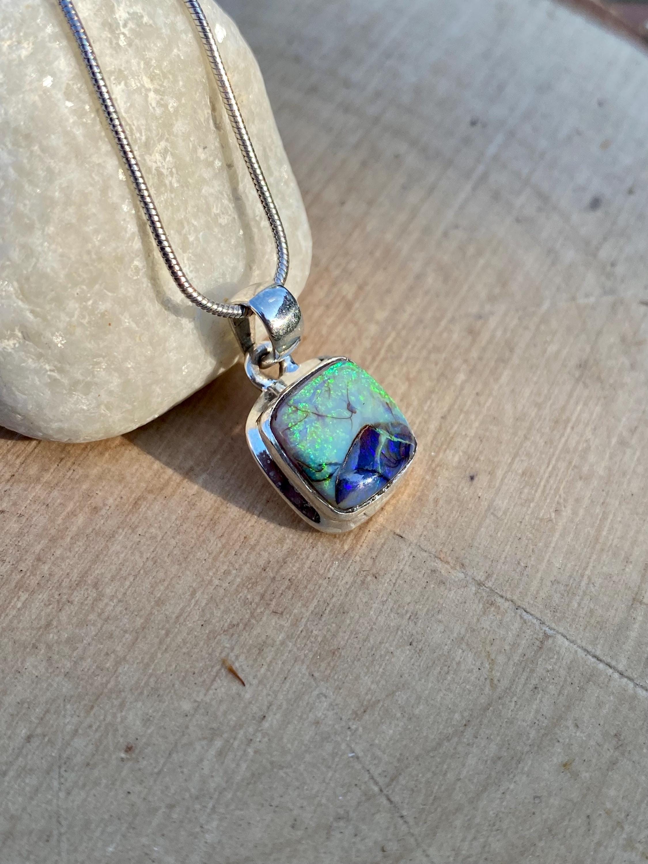 Sterling (Monarch) Opal and Silver Pendant