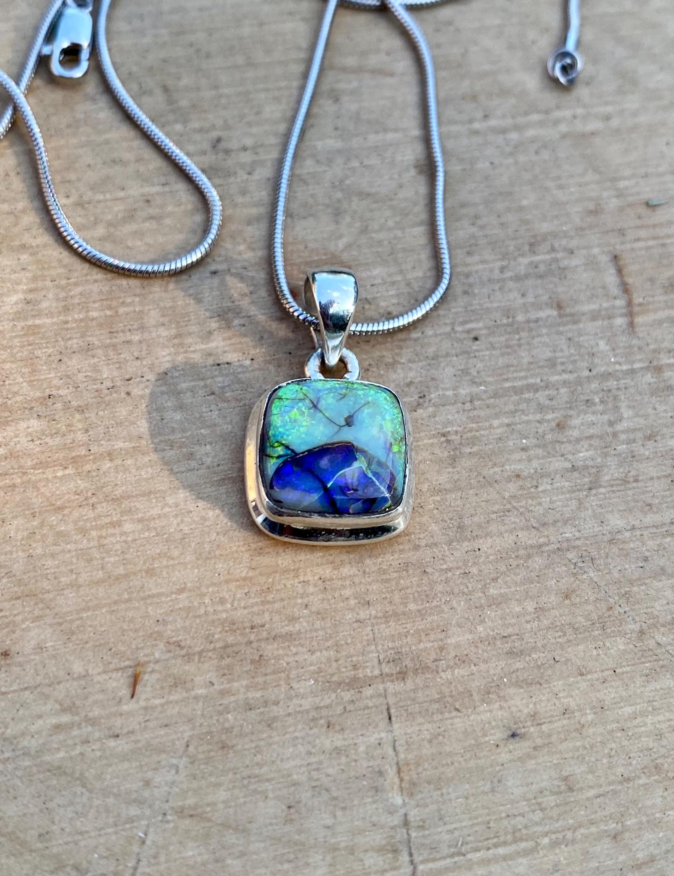 Sterling (Monarch) Opal and Silver Pendant