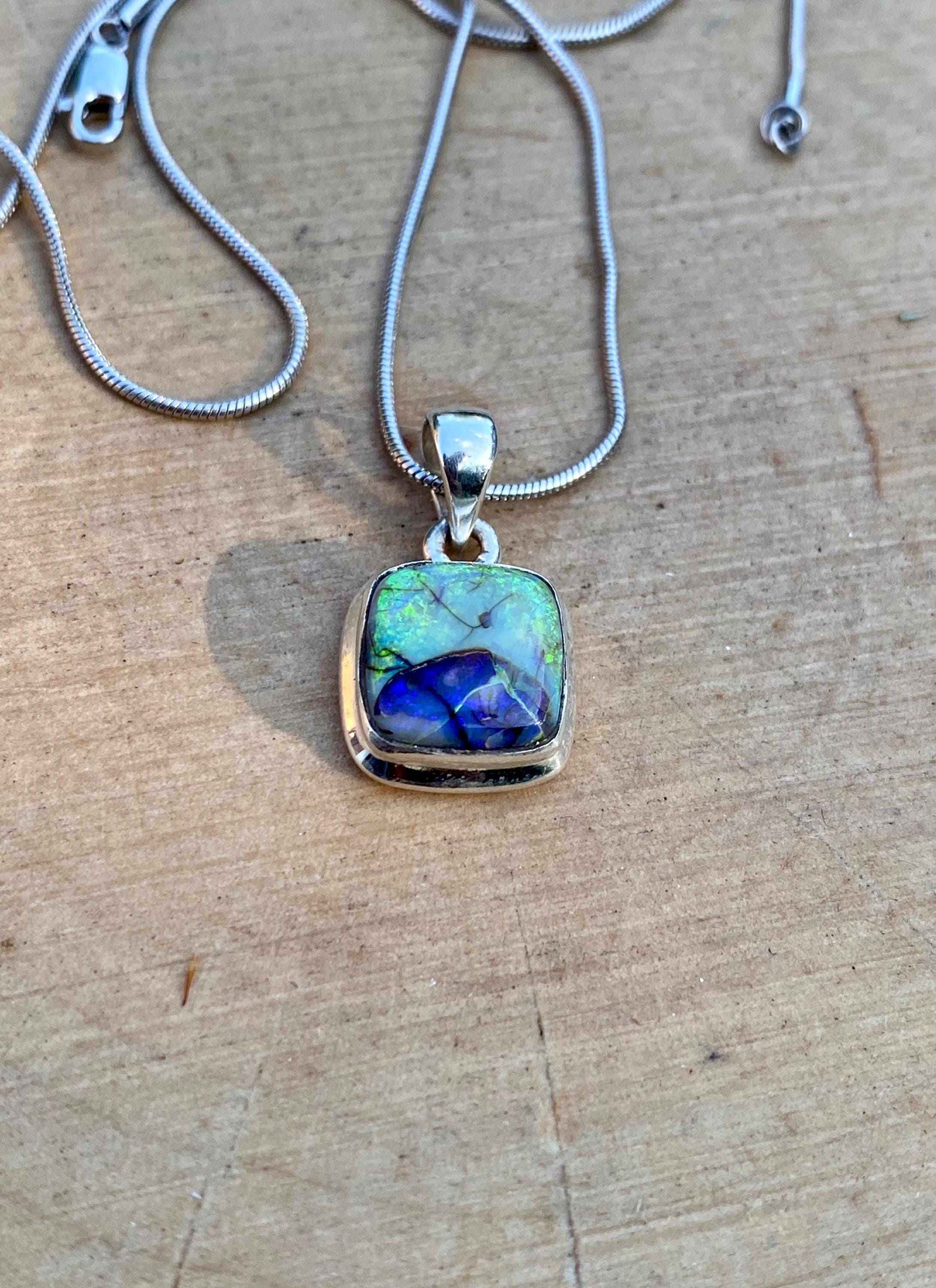 Sterling (Monarch) Opal and Silver Pendant