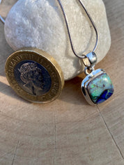 Sterling (Monarch) Opal and Silver Pendant