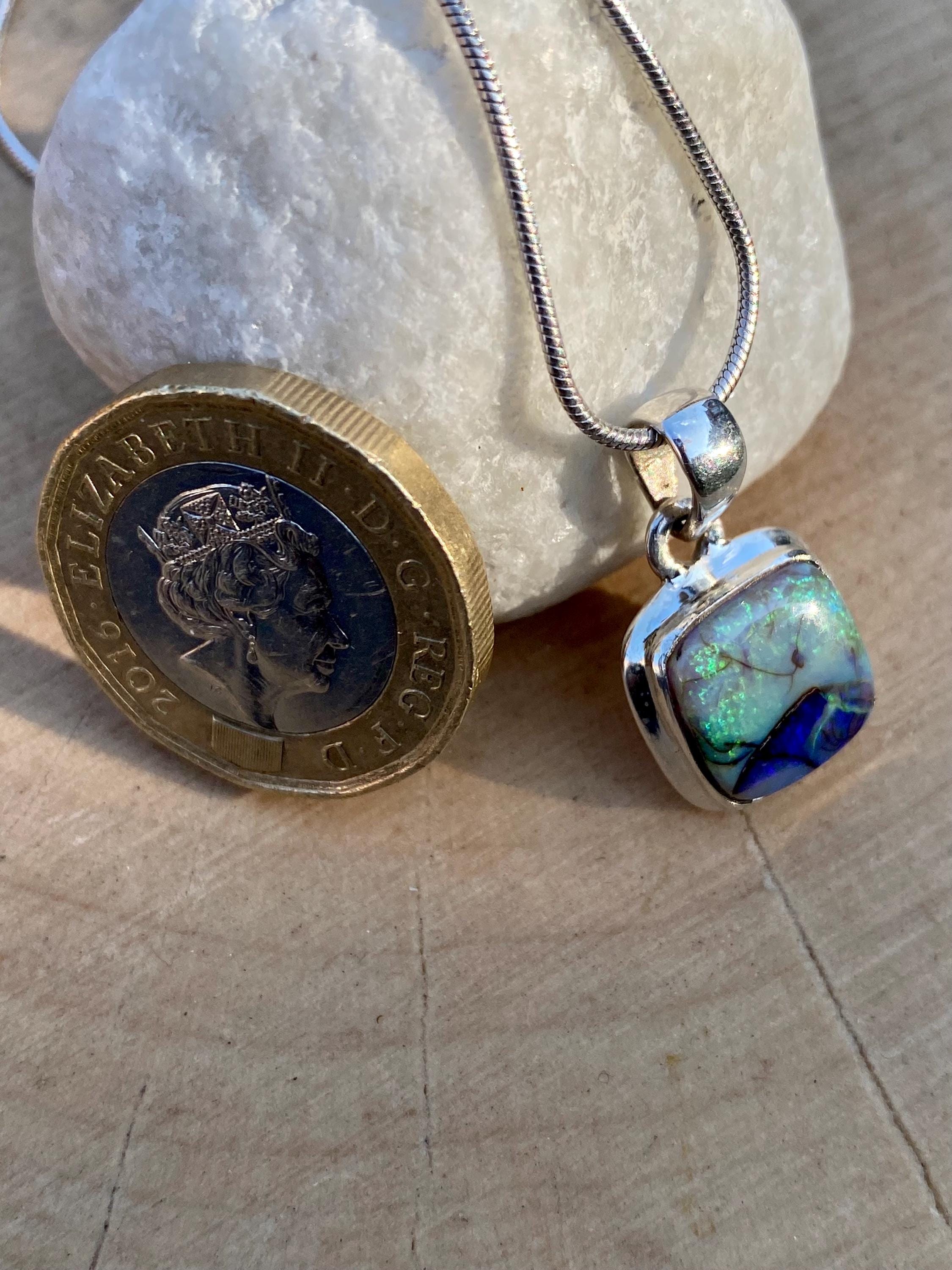 Sterling (Monarch) Opal and Silver Pendant