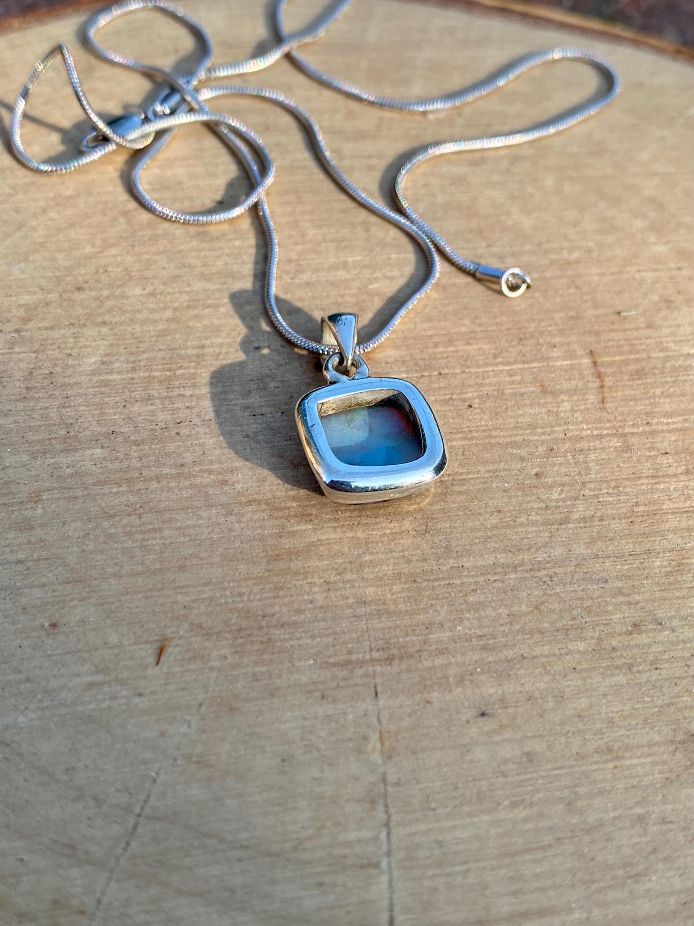Sterling (Monarch) Opal and Silver Pendant