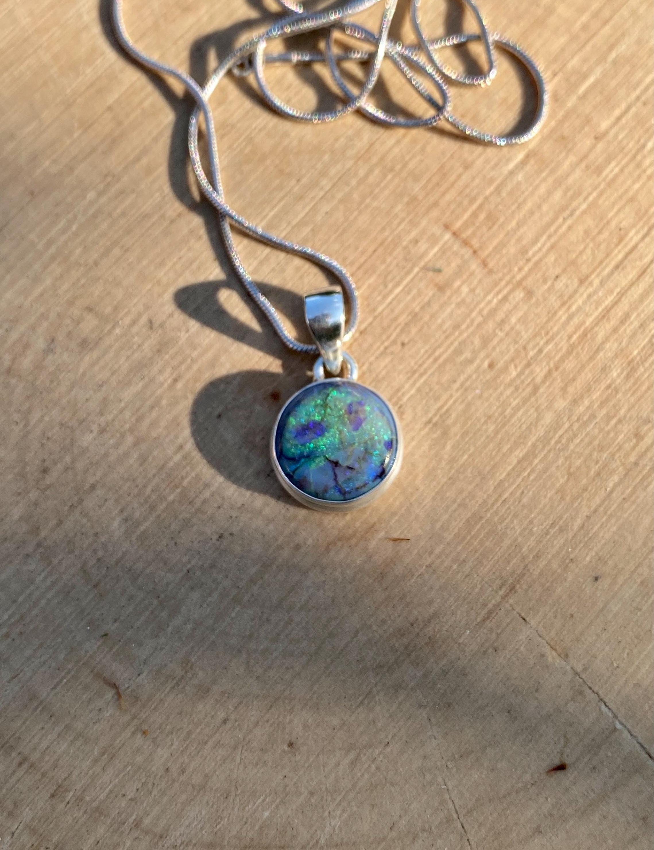 Sterling (Monarch) Opal and Silver Pendant