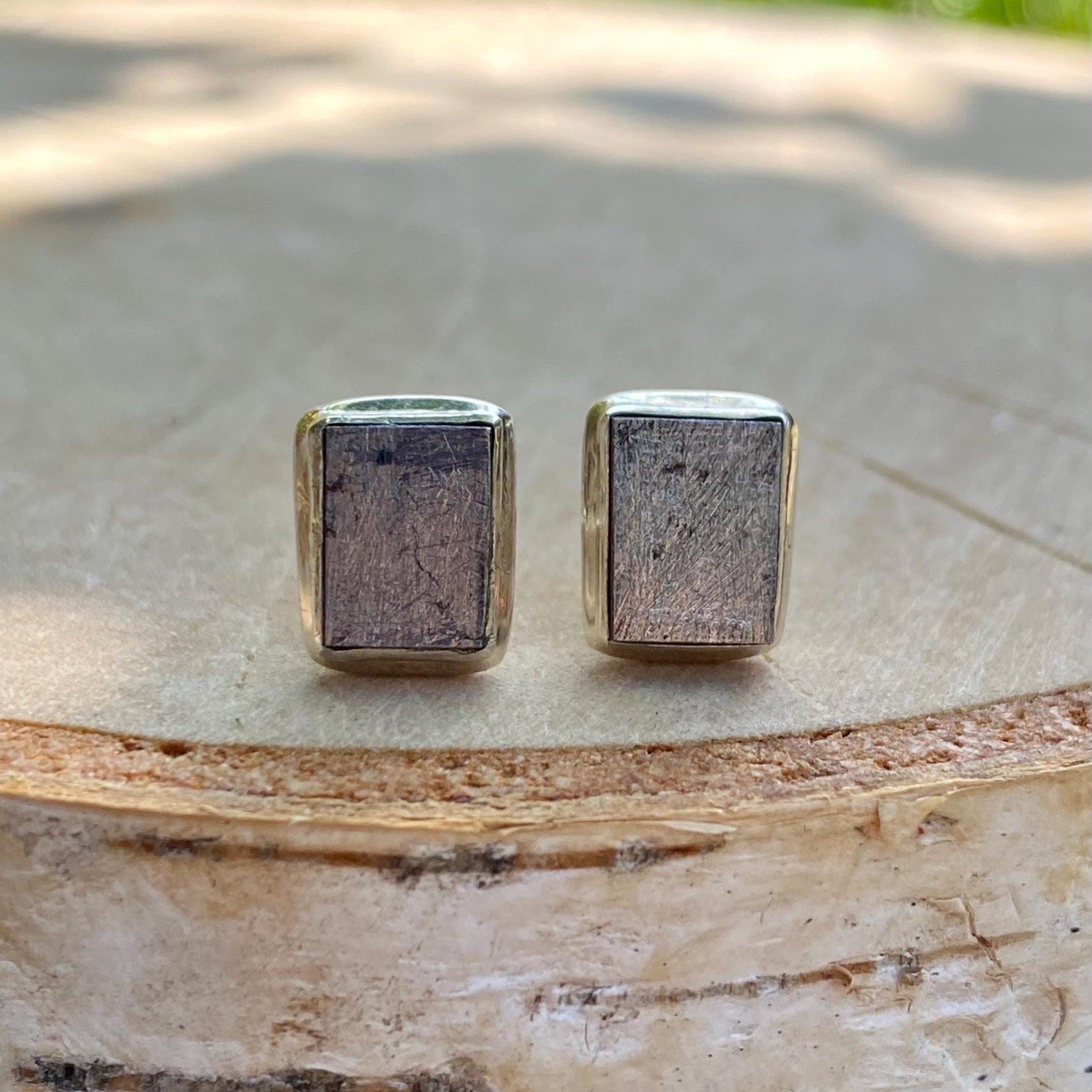 MUONIONALUSTA meteorite Sweden sterling sliver studs