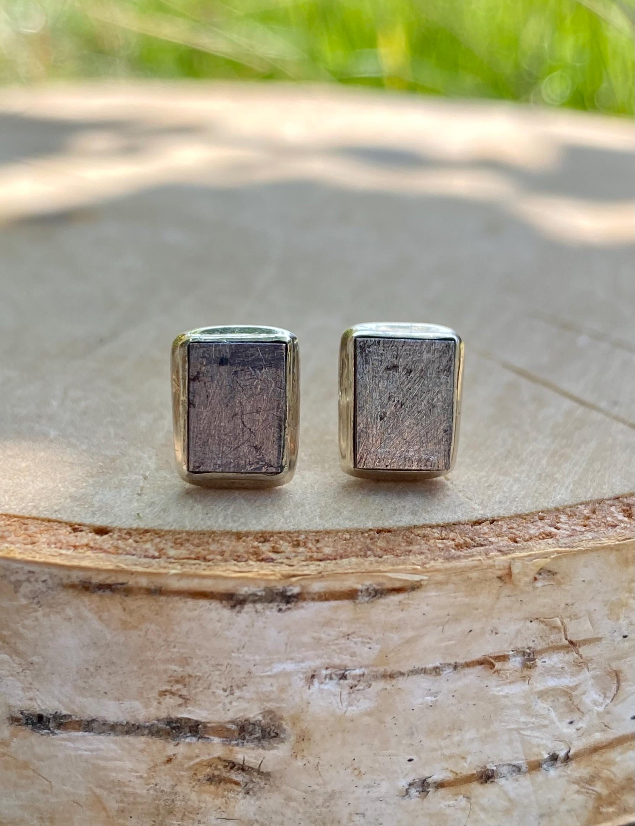 MUONIONALUSTA meteorite Sweden sterling sliver studs
