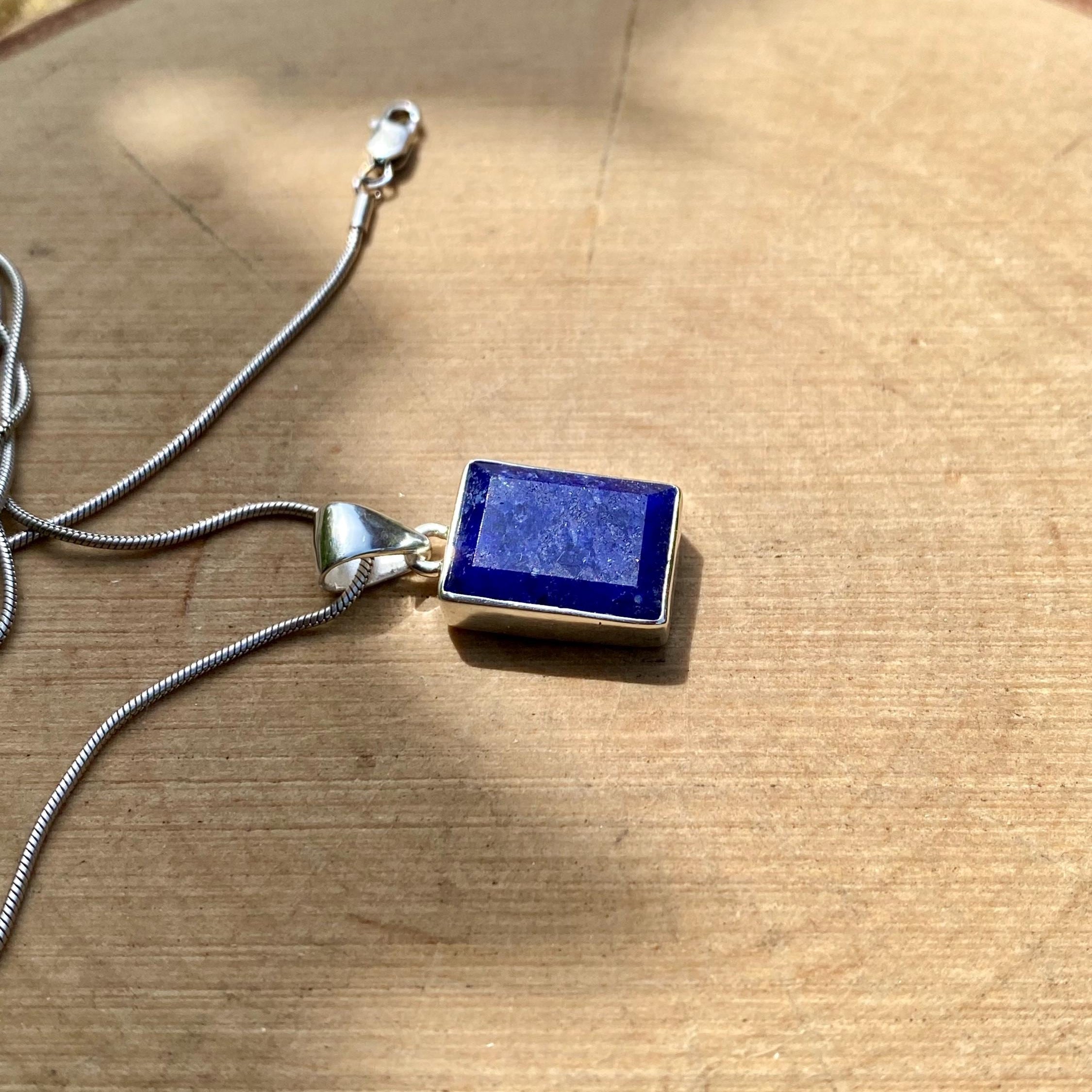 Sapphire Sterling Silver Pendant