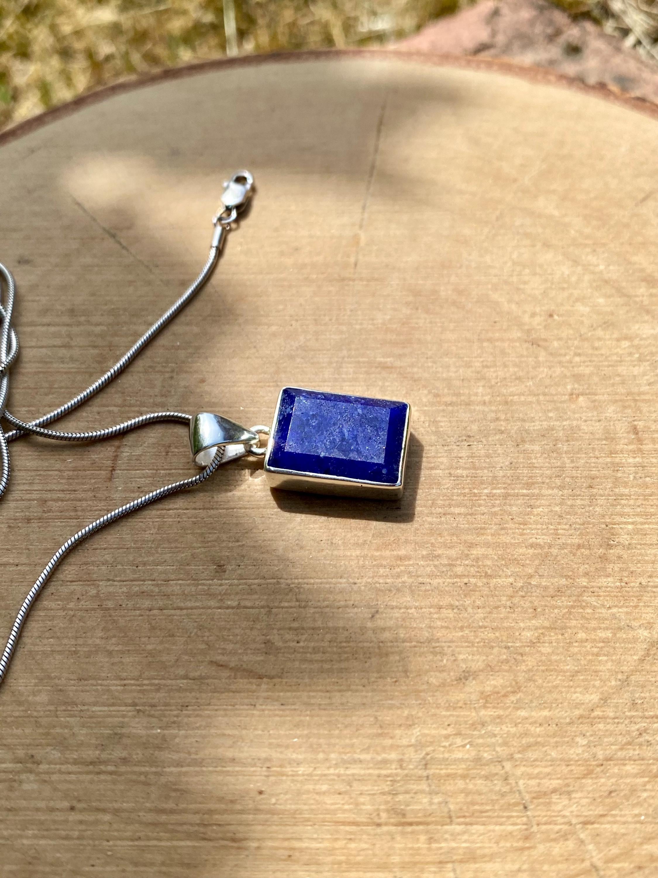 Sapphire Sterling Silver Pendant