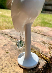 Moss Agate Sterling Silver Round Earrings