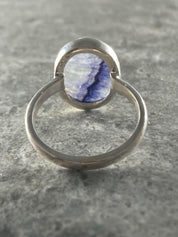 Blue John and Solid Silver Oval Ring - Extremely Rare
