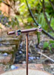 Mystic Topaz Round 7mm 925 Sterling Silver Studs