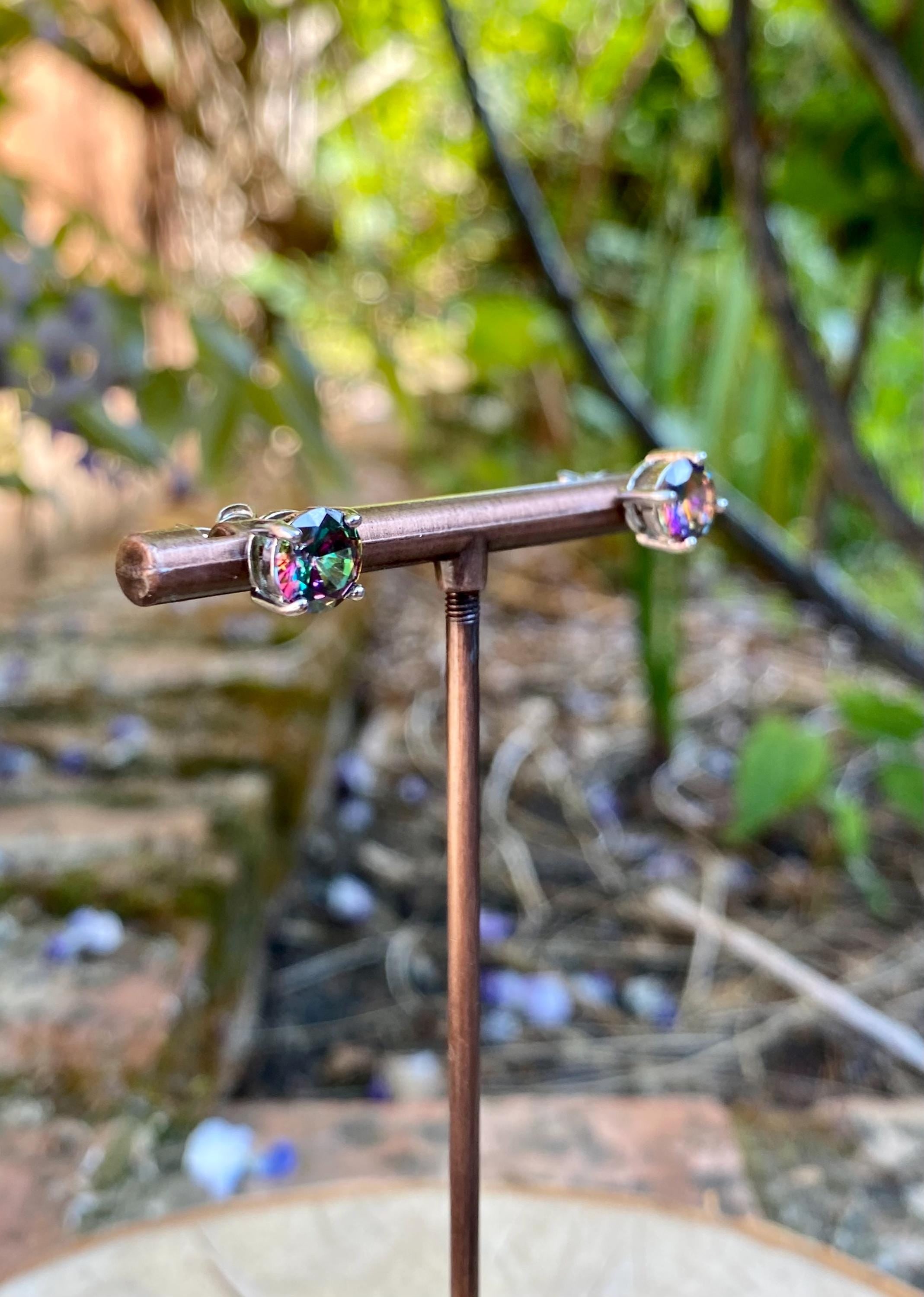 Mystic Topaz Round 7mm 925 Sterling Silver Studs