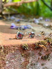 Mystic Topaz Round 925 Sterling Silver Studs