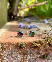 Mystic Topaz Round 925 Sterling Silver Studs