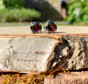 Mystic Topaz Round 925 Sterling Silver Studs