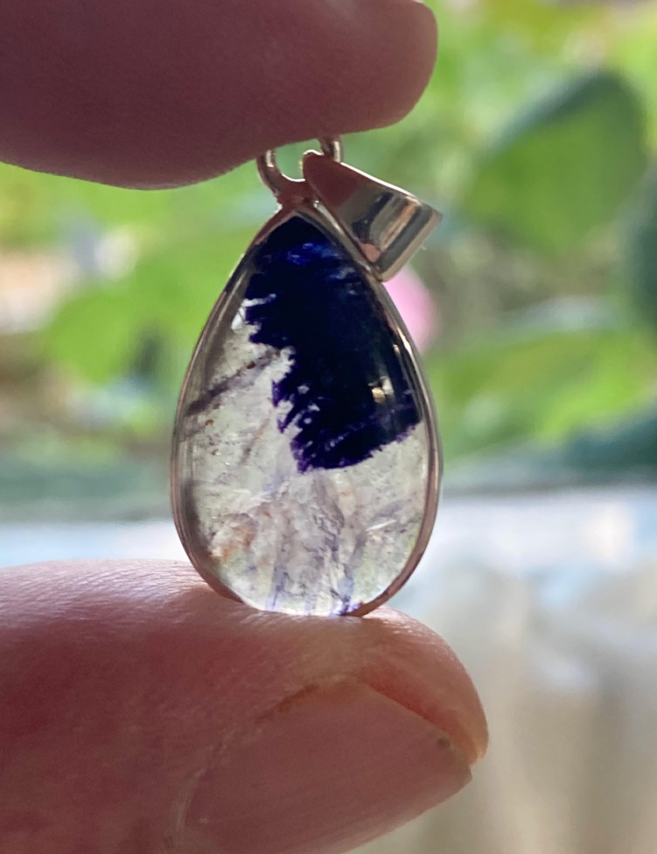 Blue John Sterling Silver Teardrop Pendant