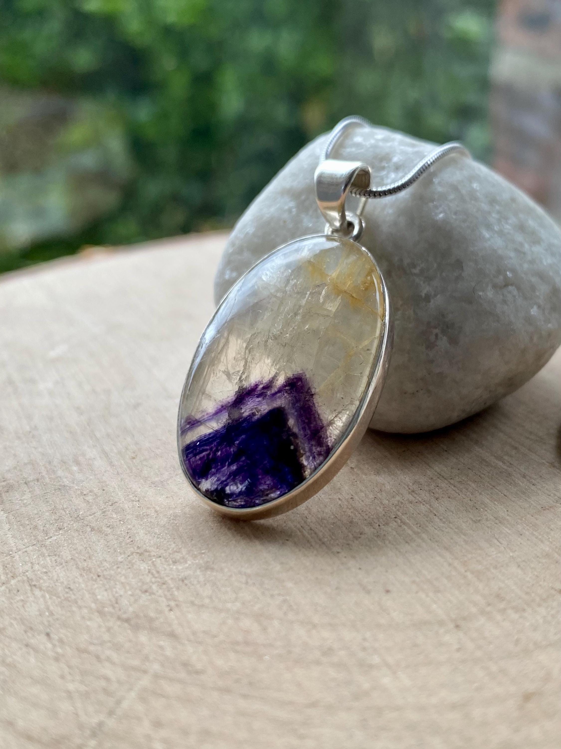 Blue John Silver Pendant