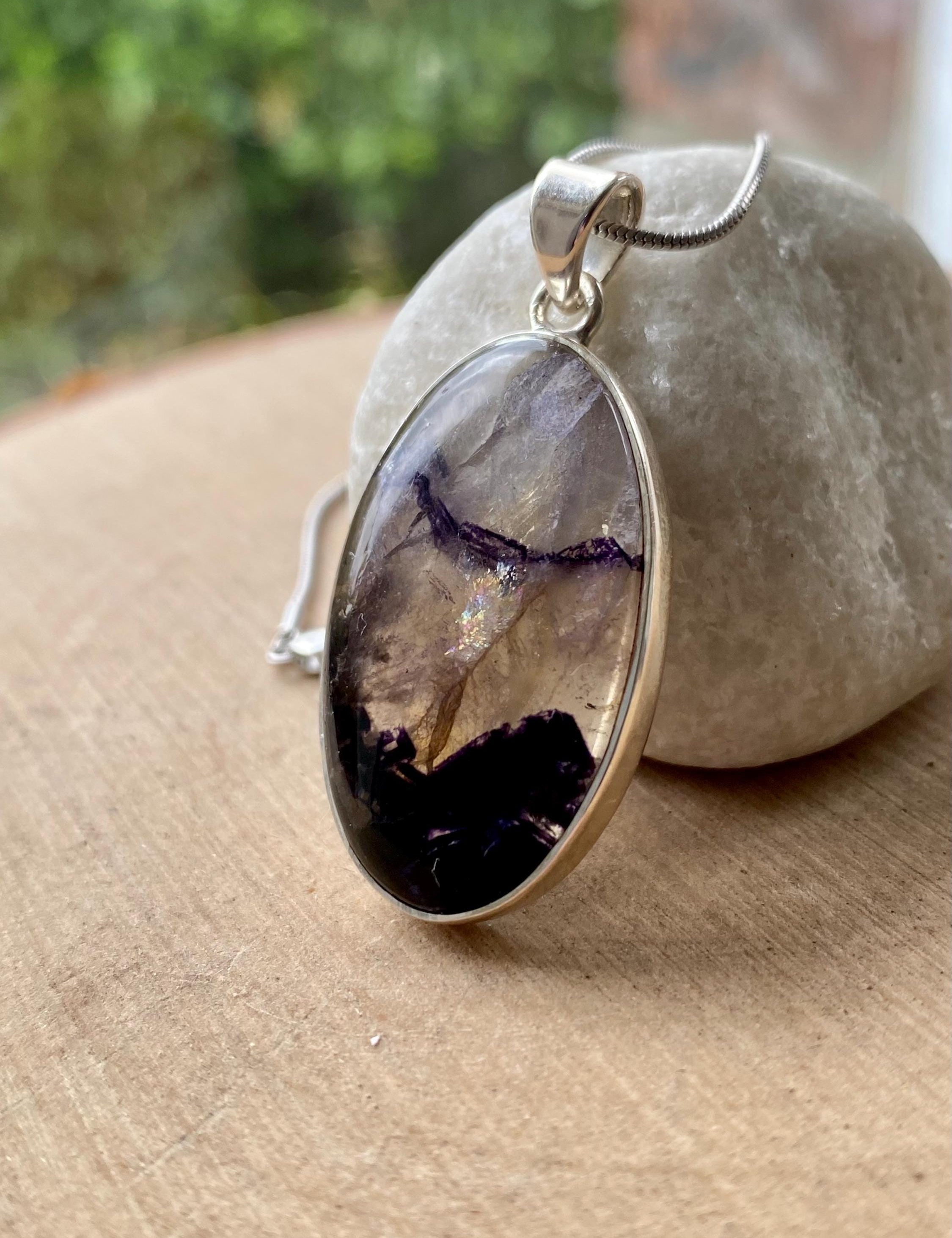 Blue John Silver Pendant