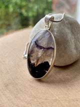 Oval Blue John 925 Sterling Silver Pendant