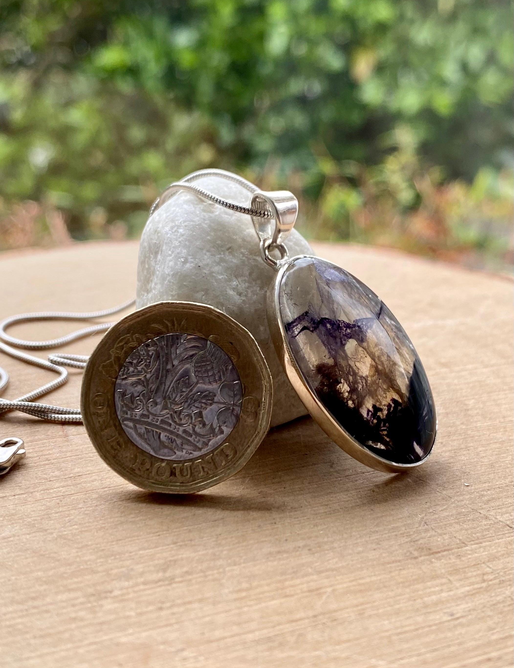 Blue John Silver Pendant