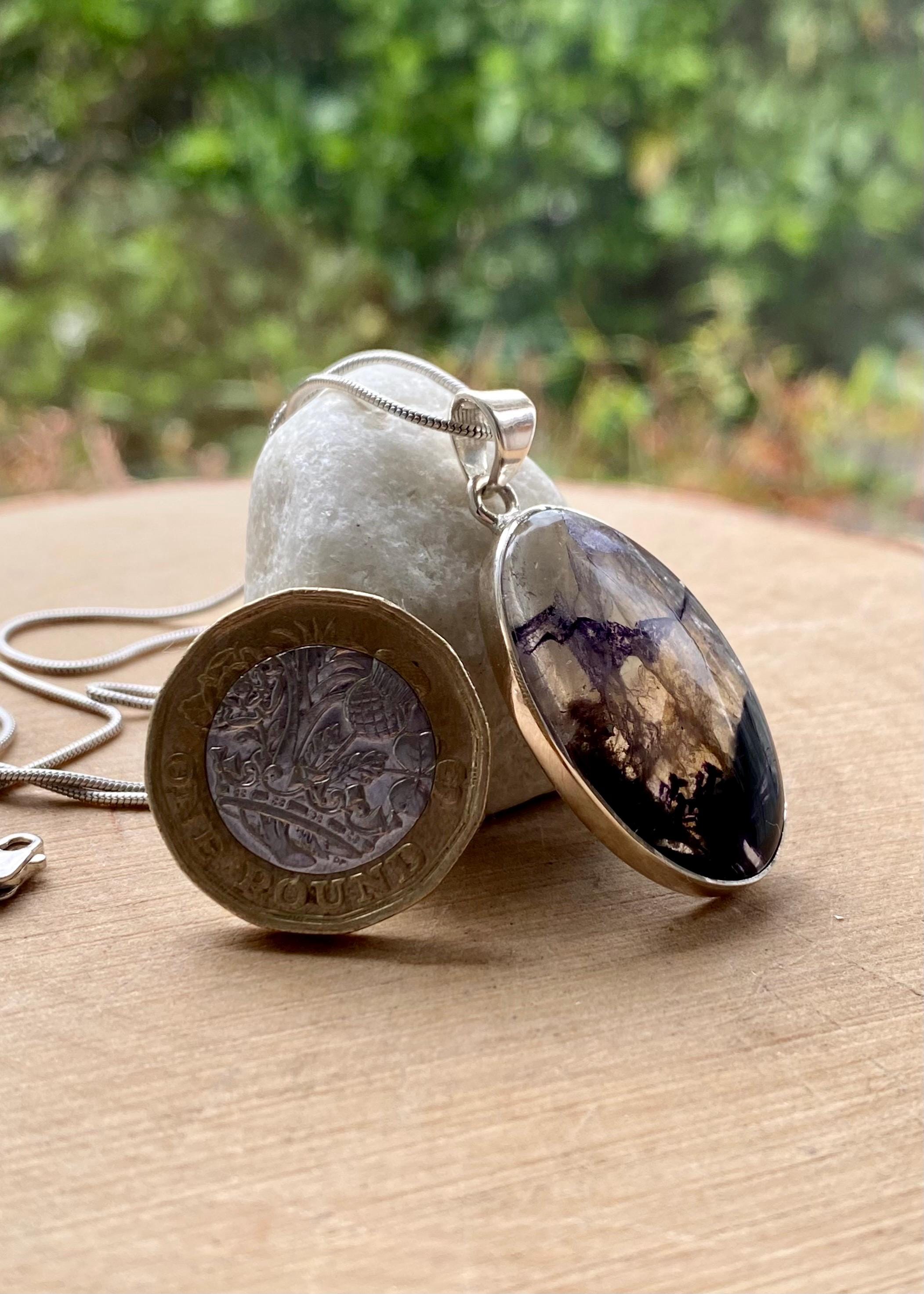 Blue John Silver Pendant