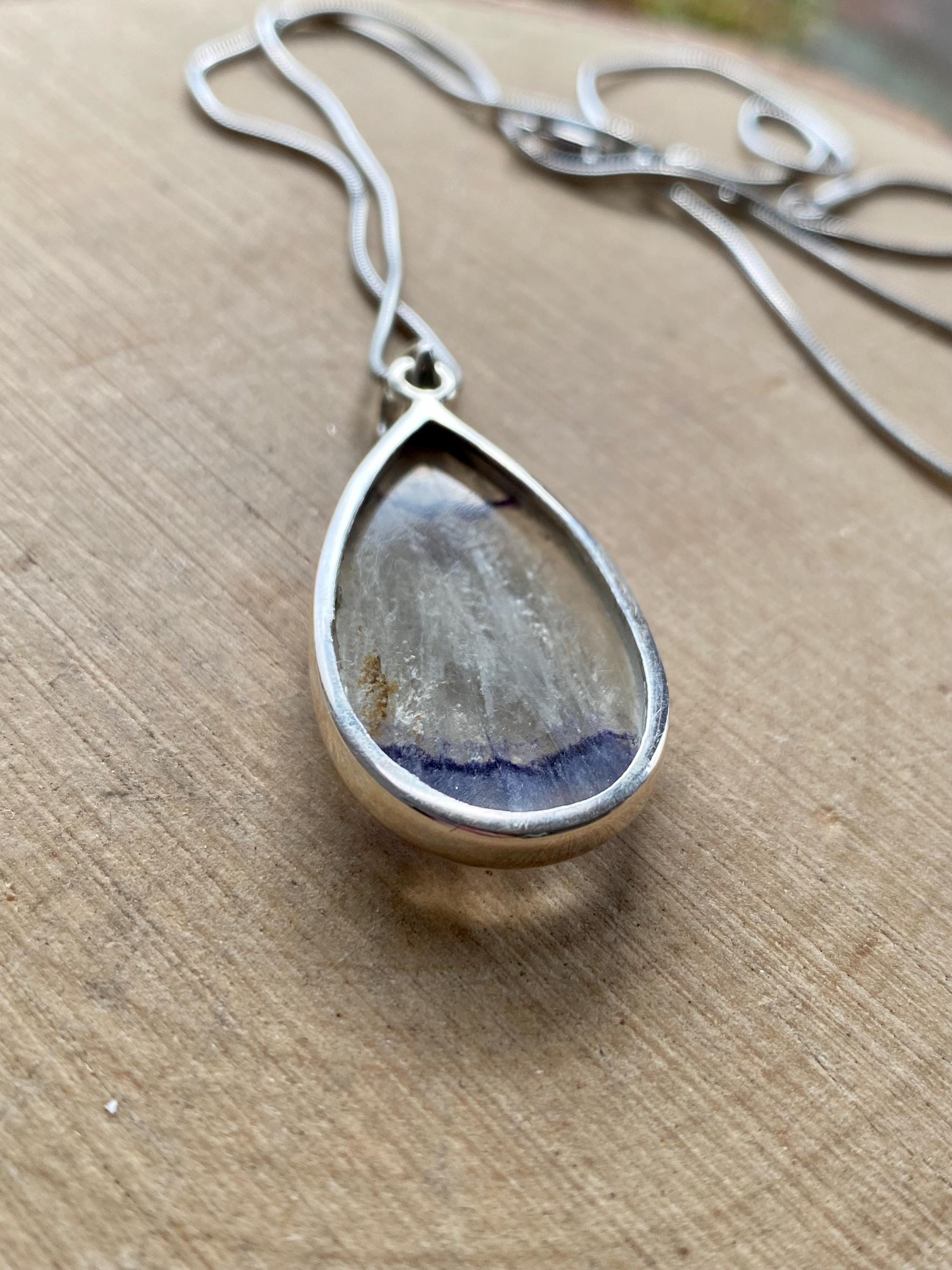 Blue John Silver Pendant