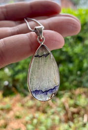 Blue John Silver Pendant