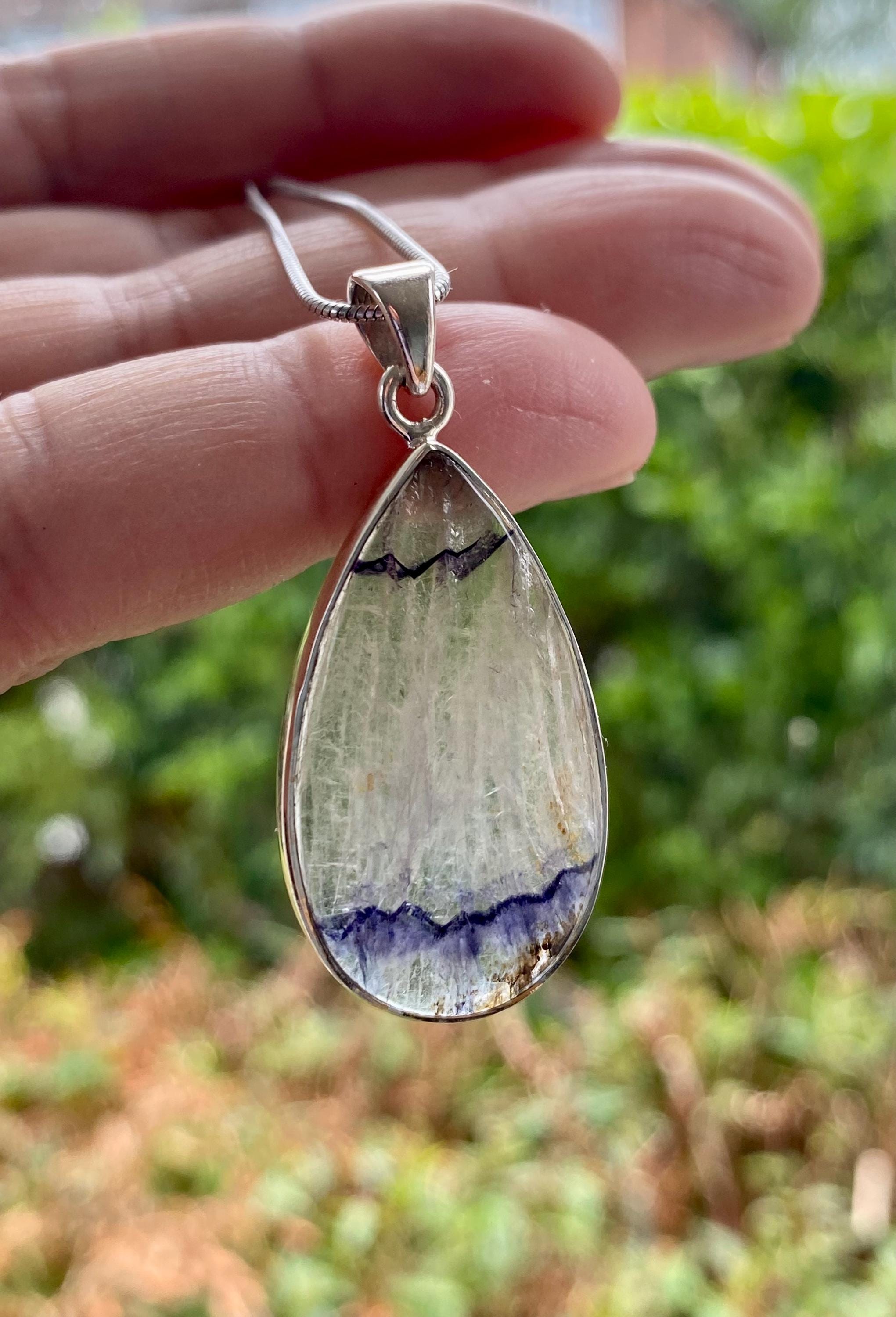 Blue John Silver Pendant