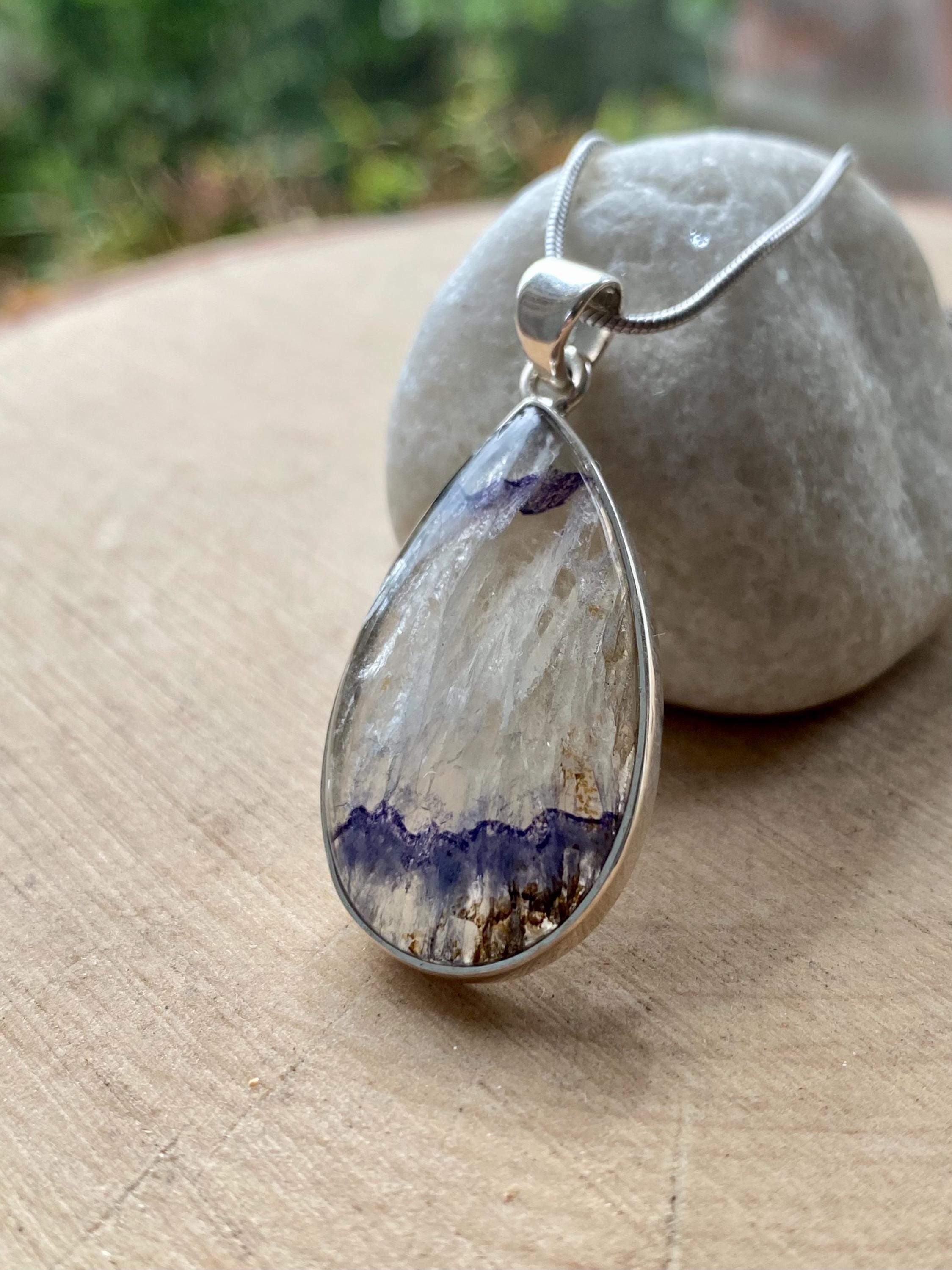 Blue John Silver Pendant