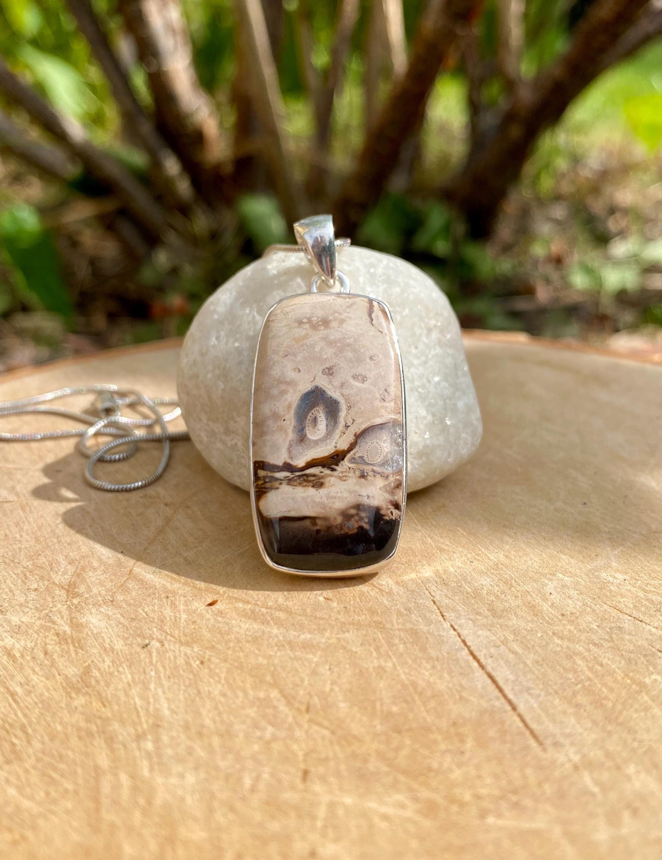 Petrified Palm Wood Sterling Silver Pendant