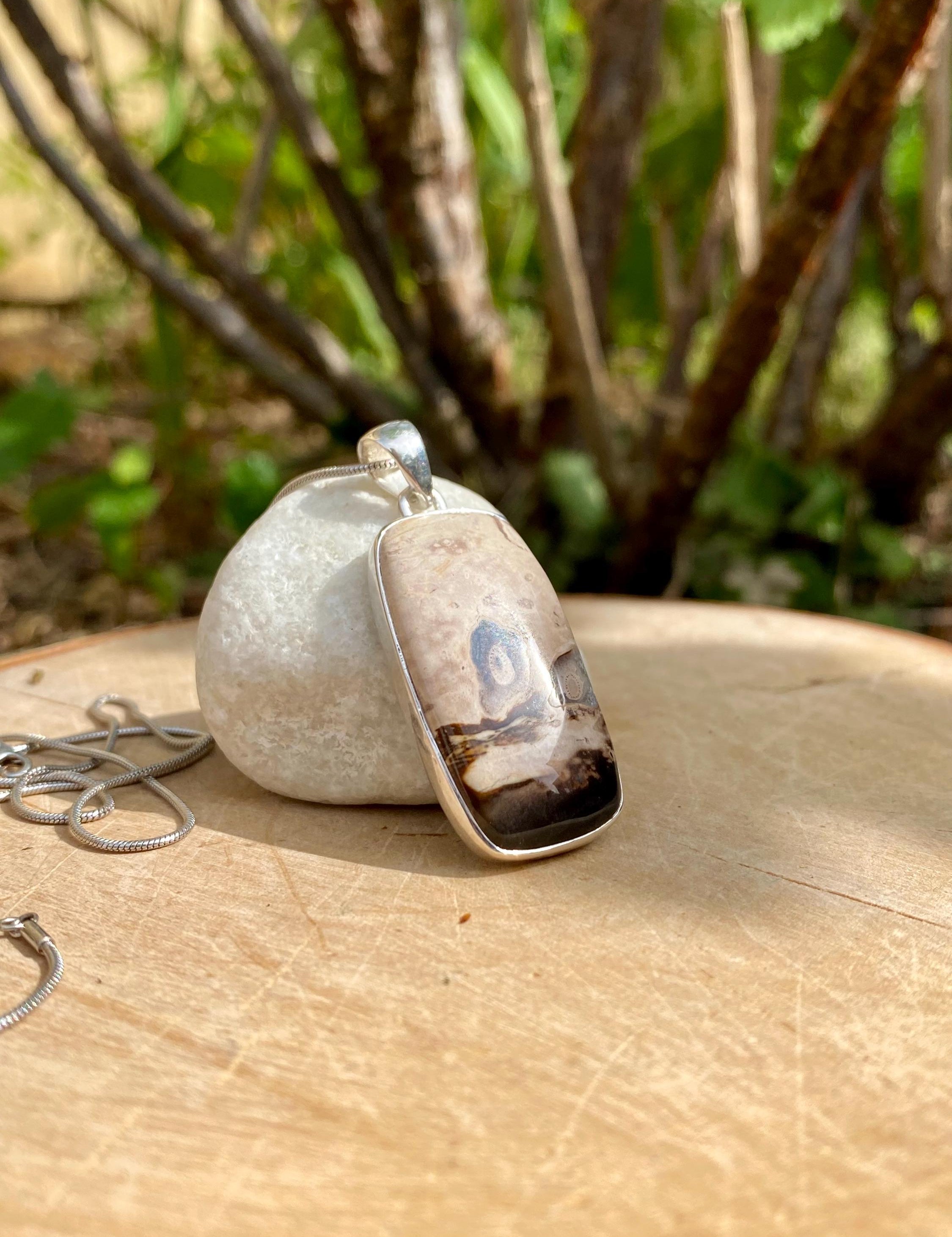 Petrified Palm Wood Sterling Silver Pendant