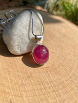 Natural African Ruby Sterling Silver Pendant