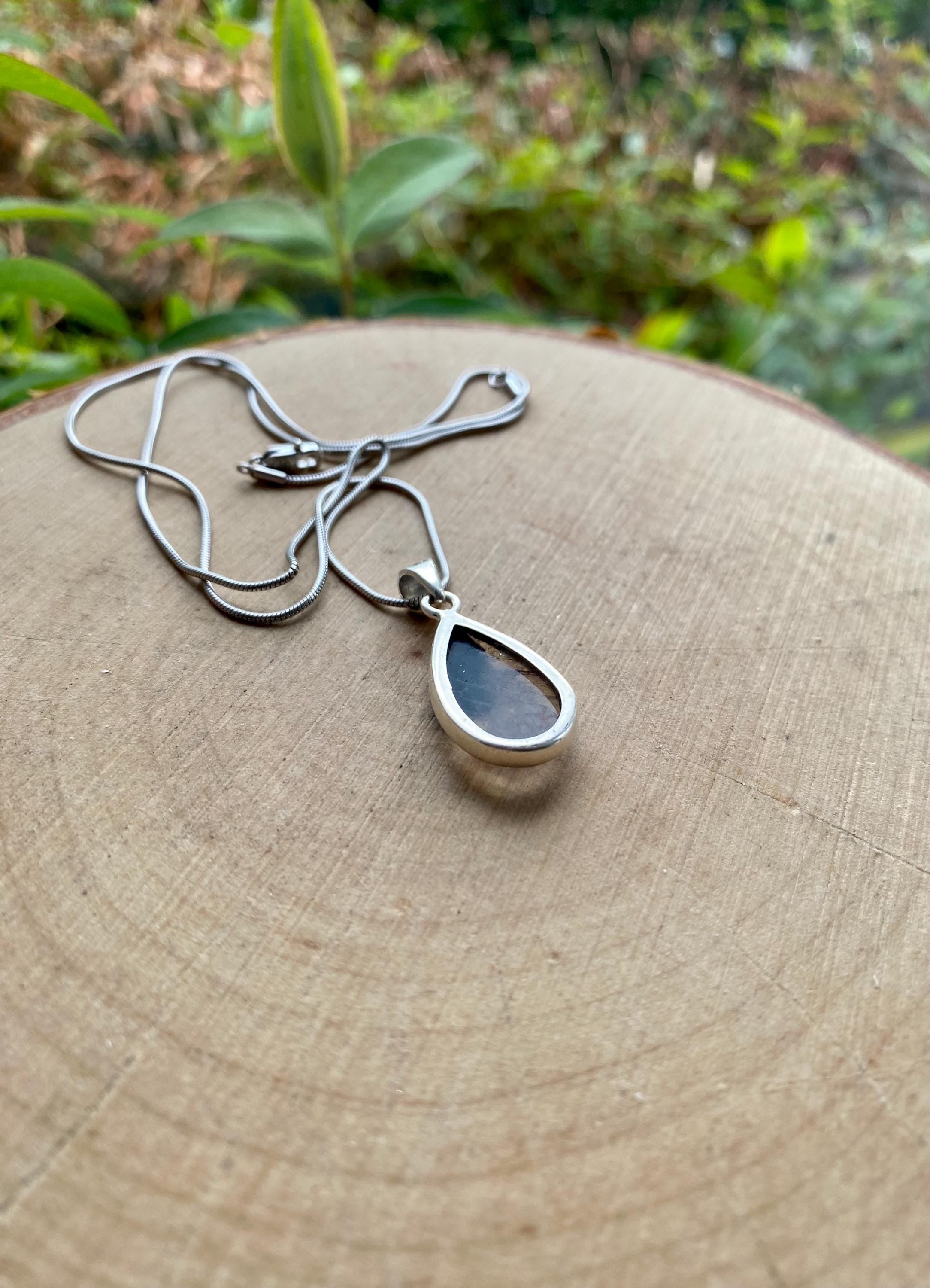 Blue John Sterling Silver Teardrop Pendant