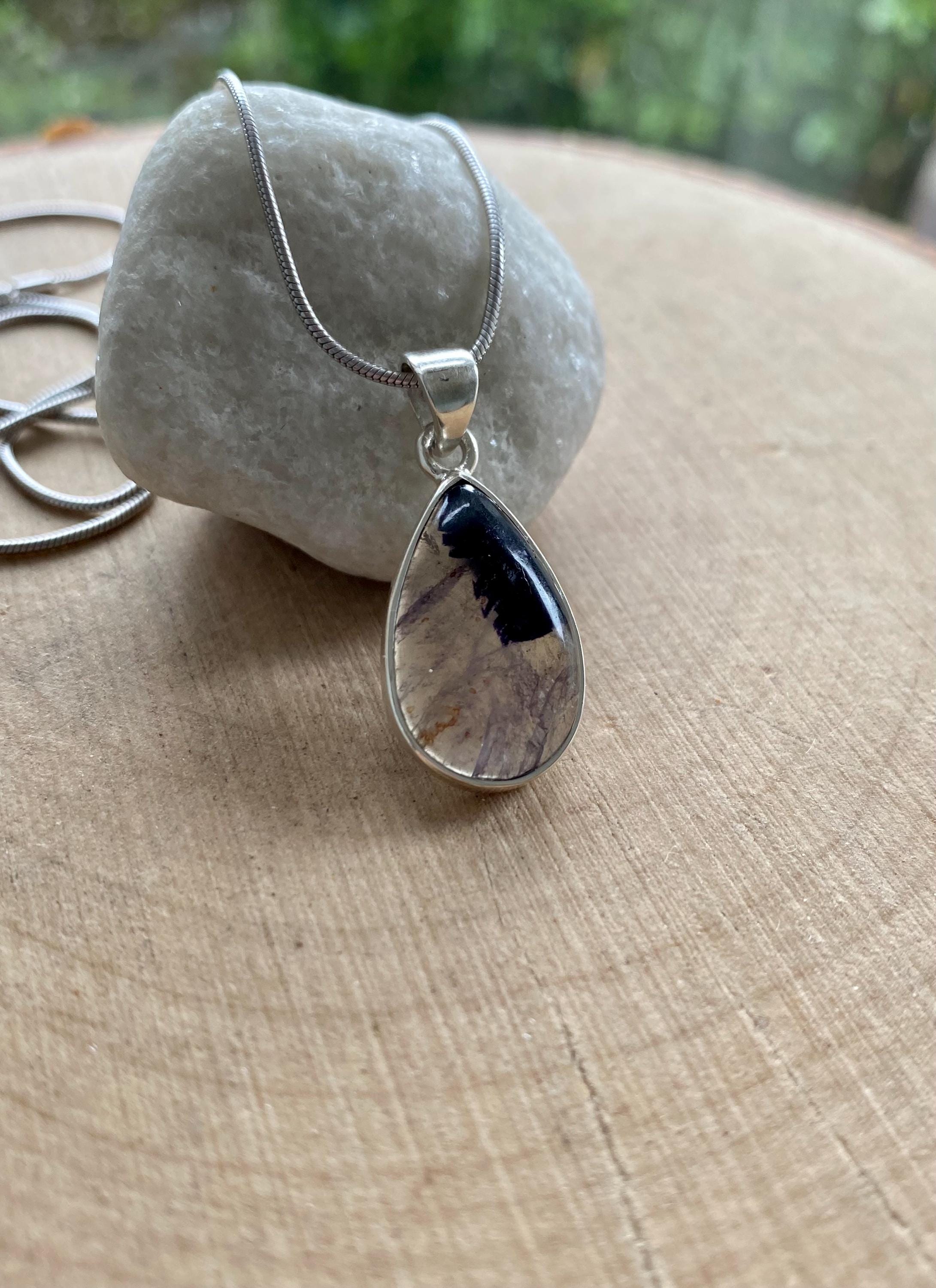 Blue John Sterling Silver Teardrop Pendant