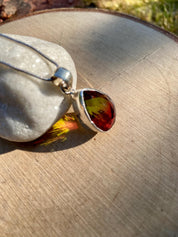 Watermelon Tourmaline 925 Silver Pendant Necklace