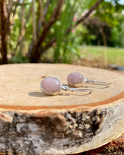Natural Oval Kunzite Sterling Silver Dangle earrings