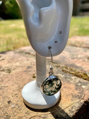 Moss Agate Sterling Silver Round Earrings