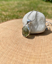 Natural MOLDAVITE Pendant, Uncut Sterling Silver Handmade UK gift