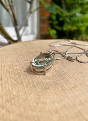 Green Amethyst (Prasiolite ) and Silver Pendant