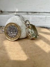 Green Amethyst (Prasiolite ) and Silver Pendant