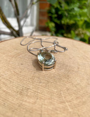 Green Amethyst (Prasiolite ) and Silver Pendant