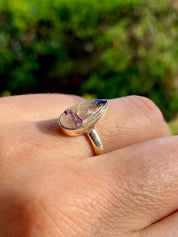 Blue John Silver Teardrop Ring - Extremely Rare