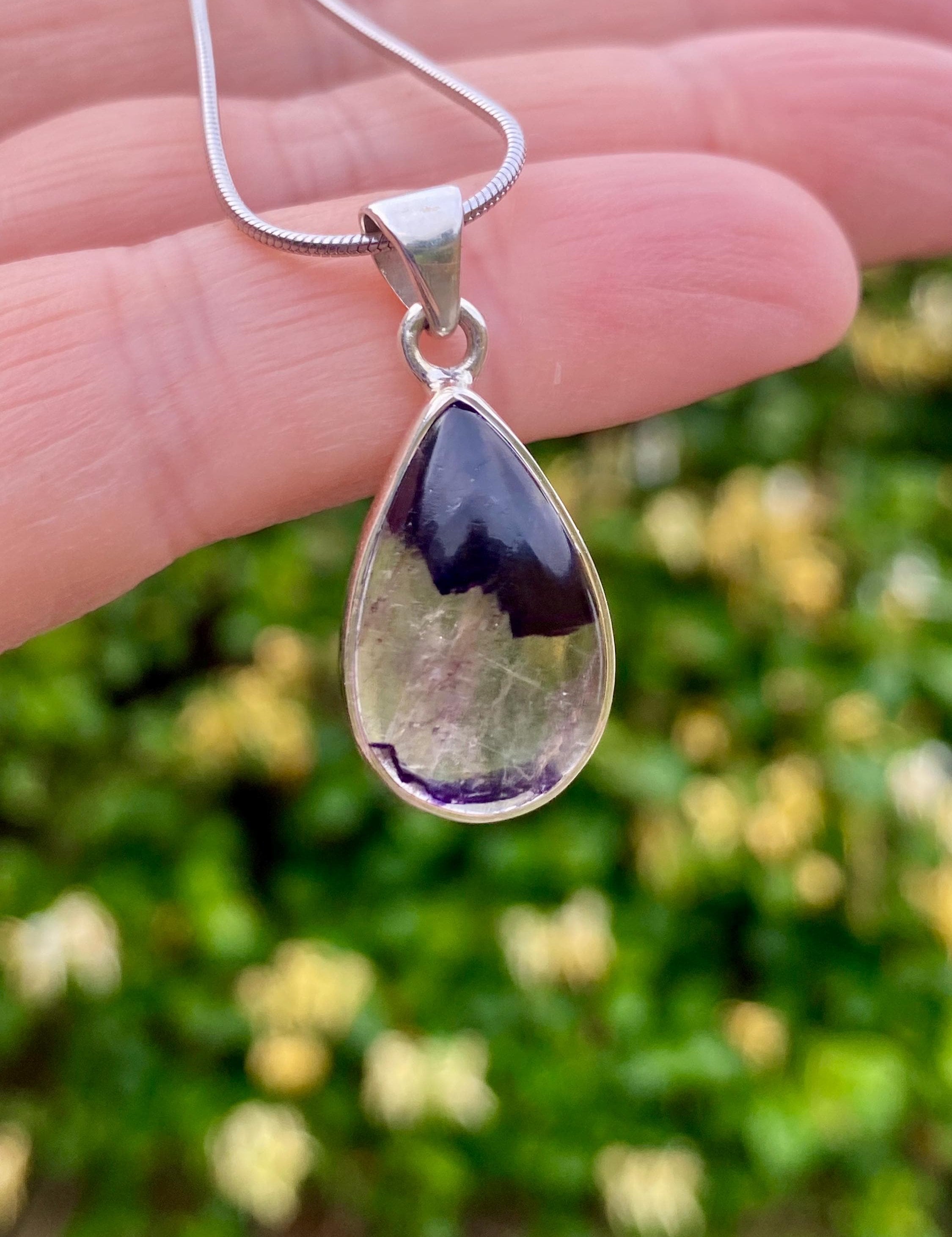 Blue John Sterling Silver Teardrop Pendant