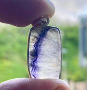 Blue John Sterling Silver Rectangular Pendant