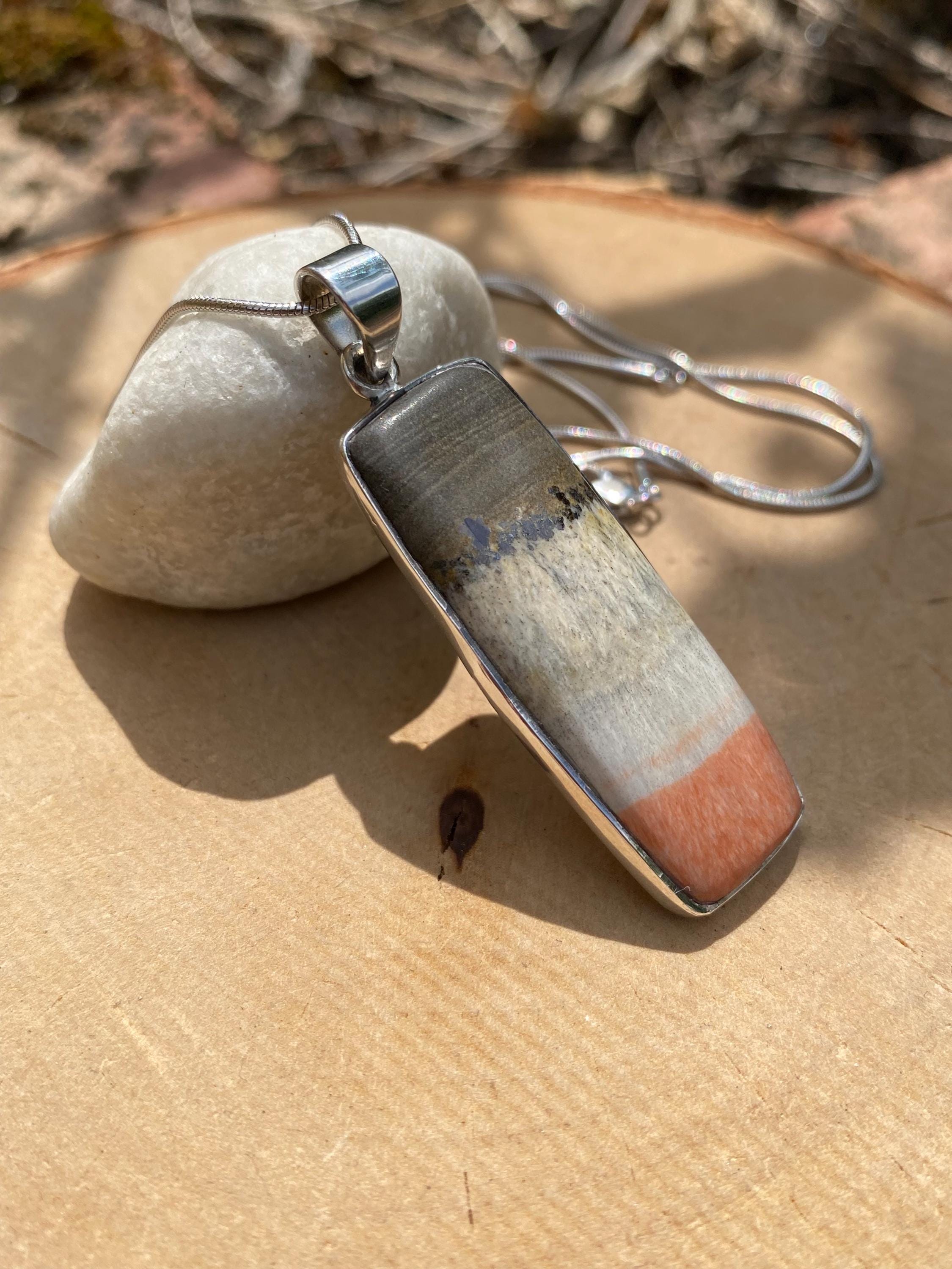 British Celestobarite and Silver Pendant
