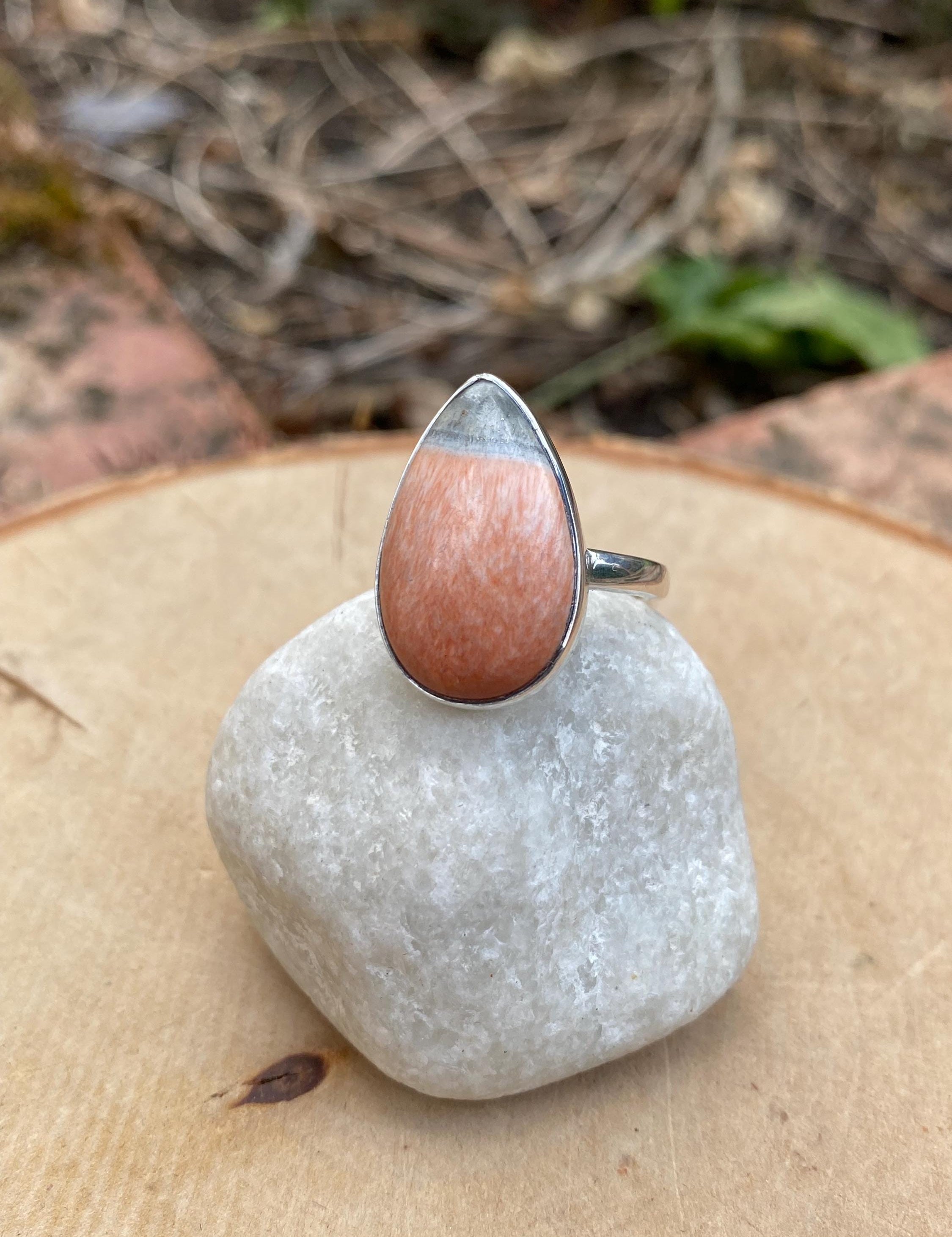 Celestobarite and Silver ring