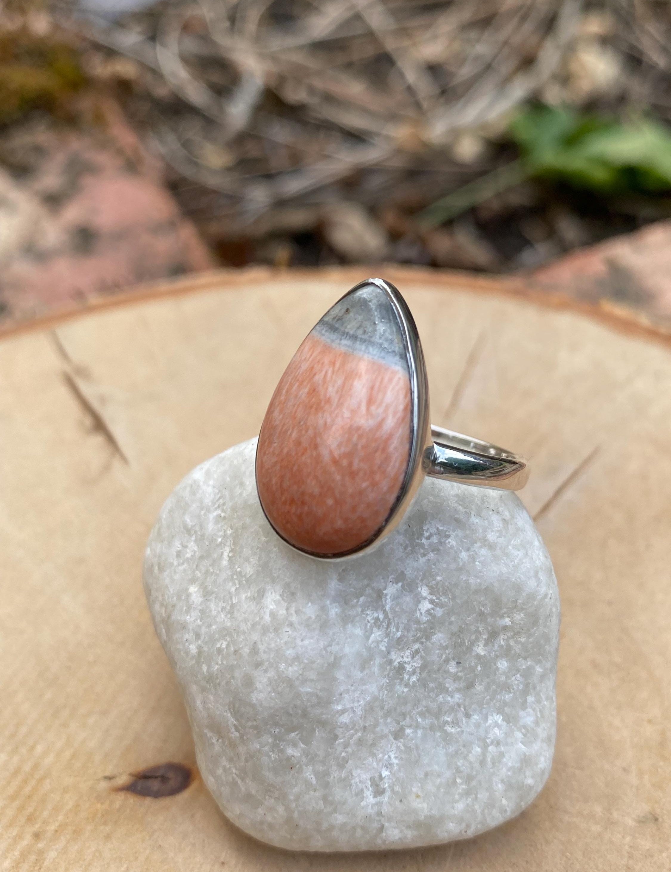 Celestobarite and Silver ring