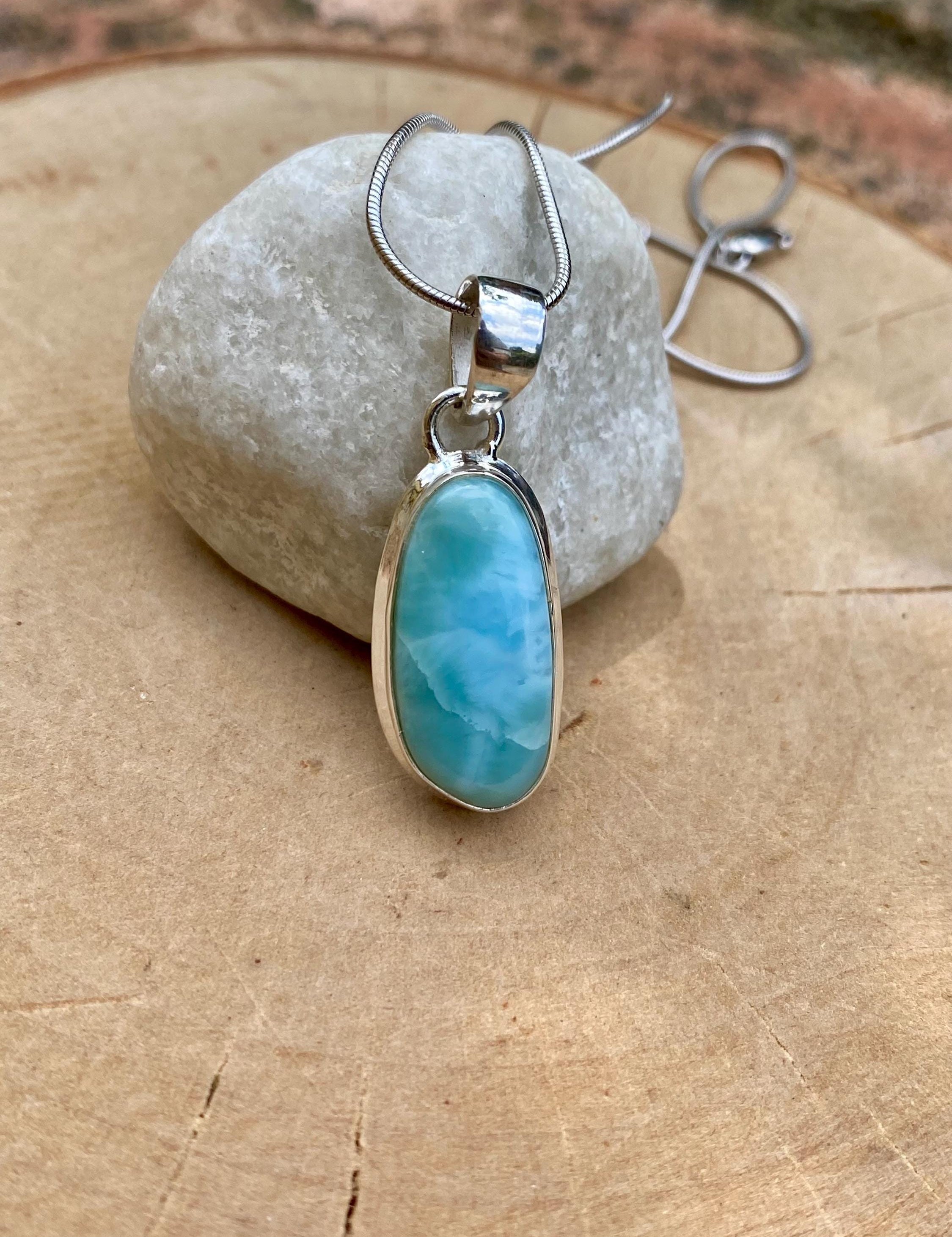 Dominican Larimar Sterling Silver Pendant
