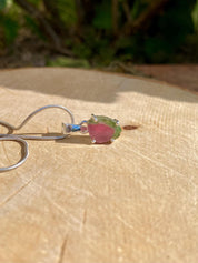 Watermelon Tourmaline Slice Silver pendant