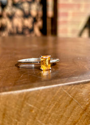 Mandarin Spessartite Garnet and Silver Ring