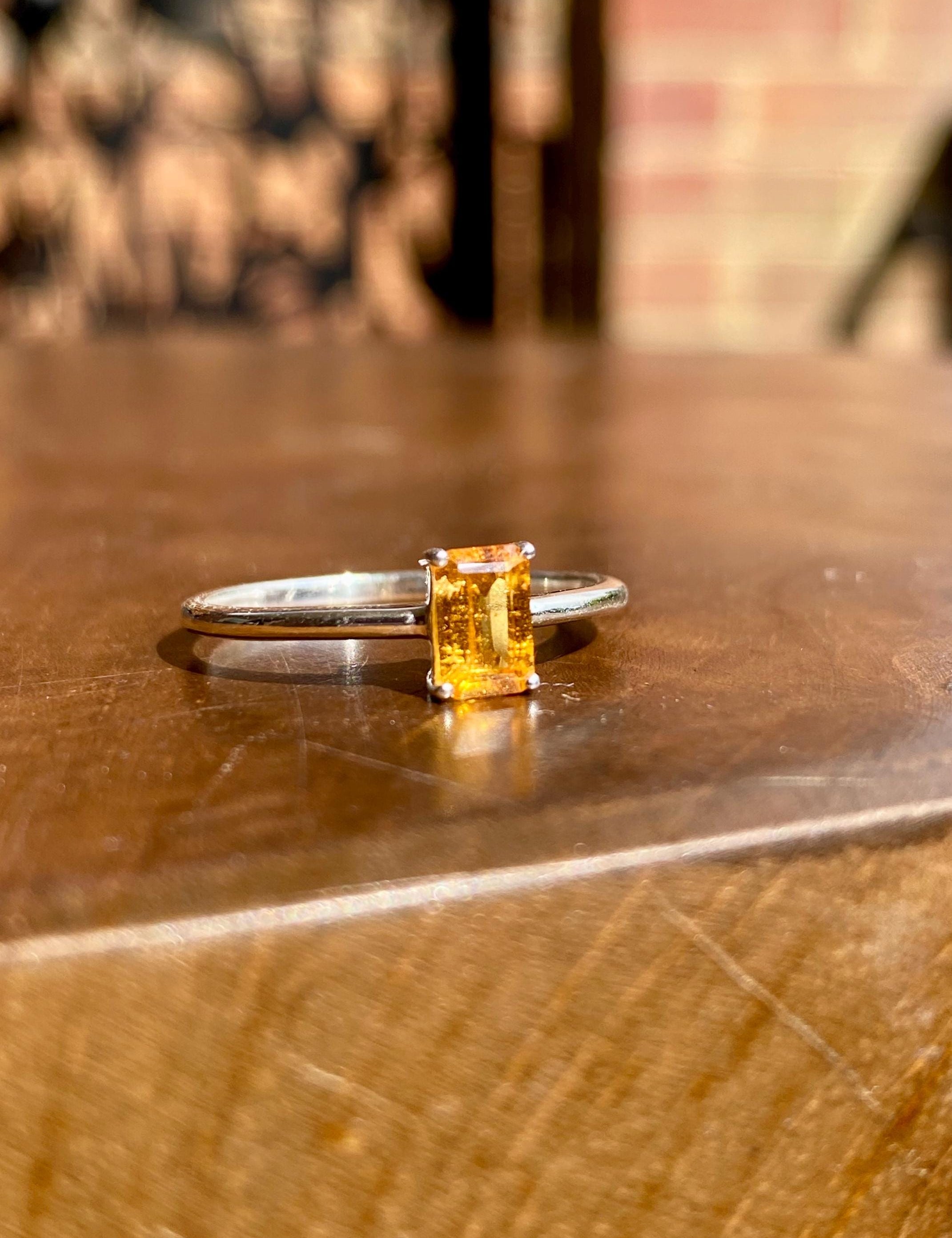 Mandarin Spessartite Garnet and Silver Ring